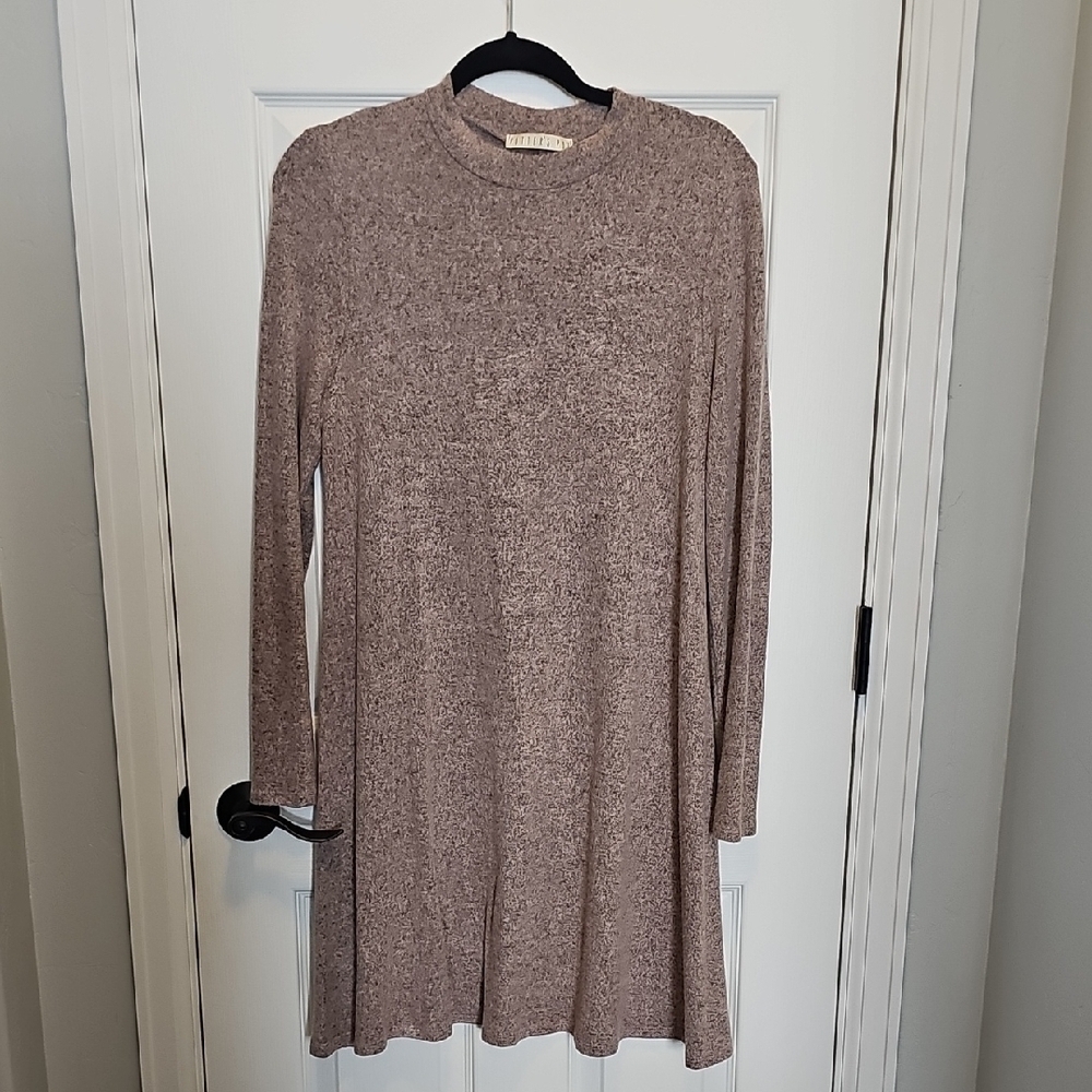 Potters Pot Taupe Long Sleeve Sweater Dress